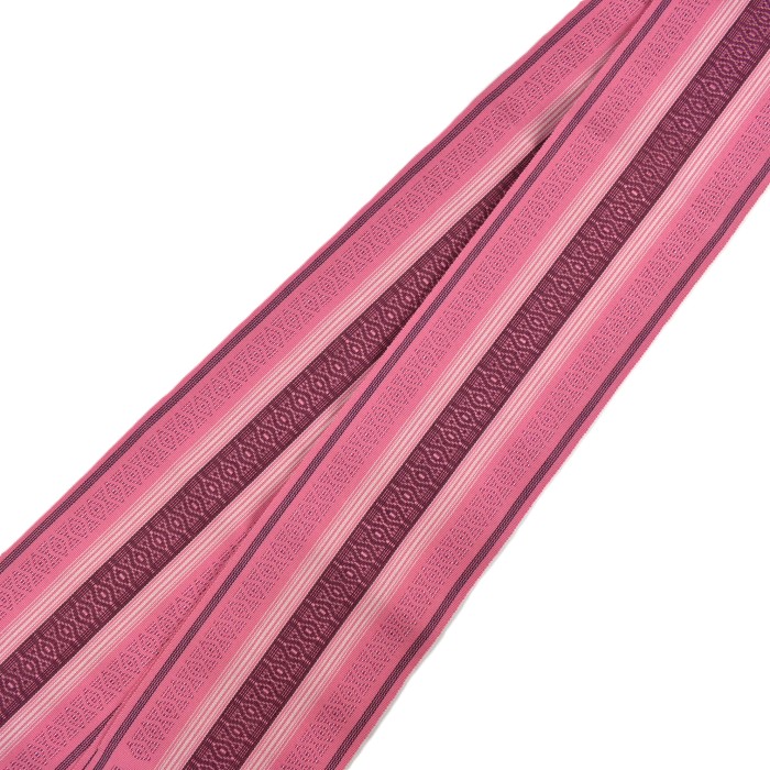 知花花織 半幅帯 ピンク×紫｜沖縄の伝統織物 花織 帯 | hanaito